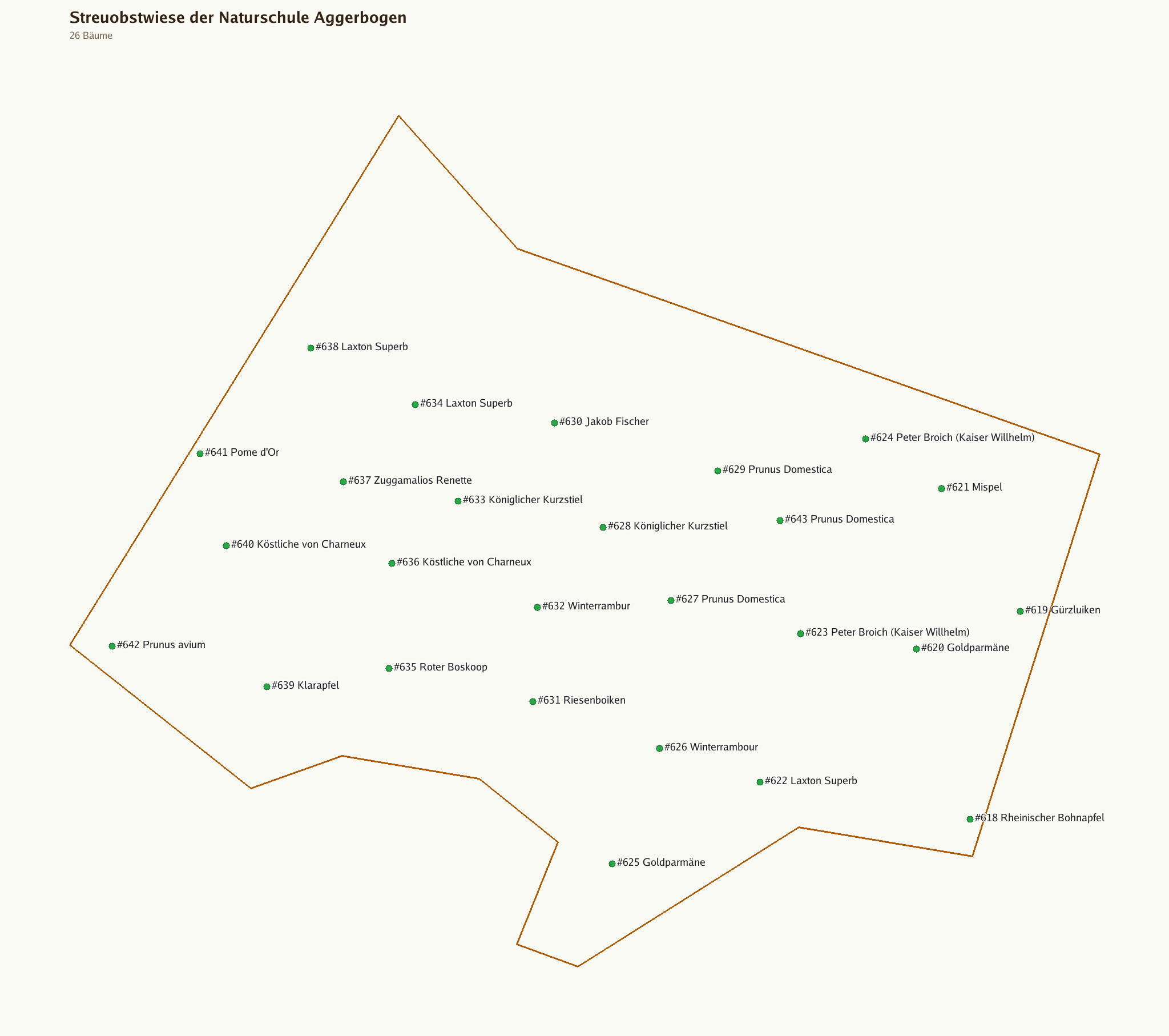 Karte des Bongerts Streuobstwiese der Naturschule Aggerbogen