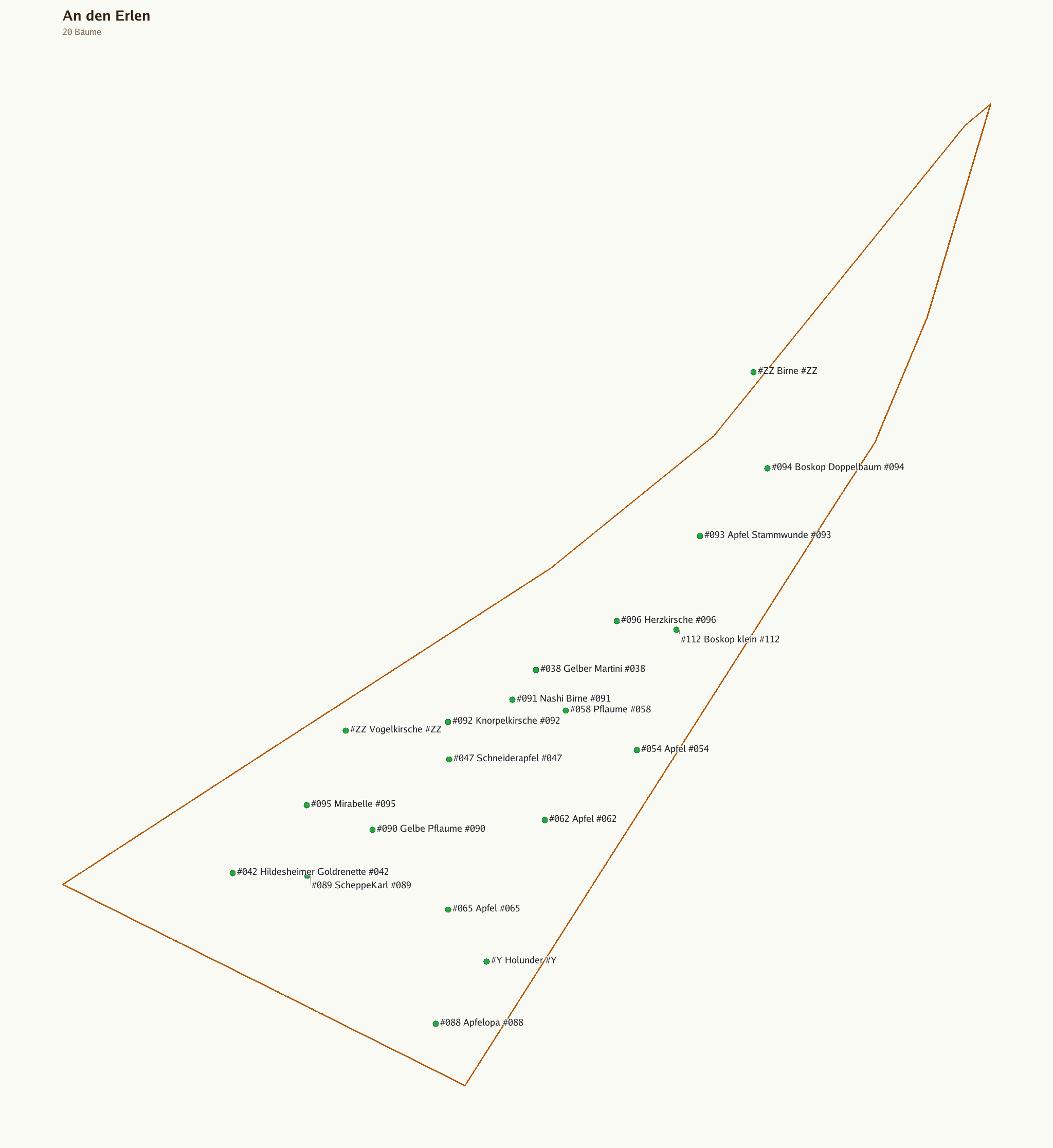 Karte des Bongerts An den Erlen